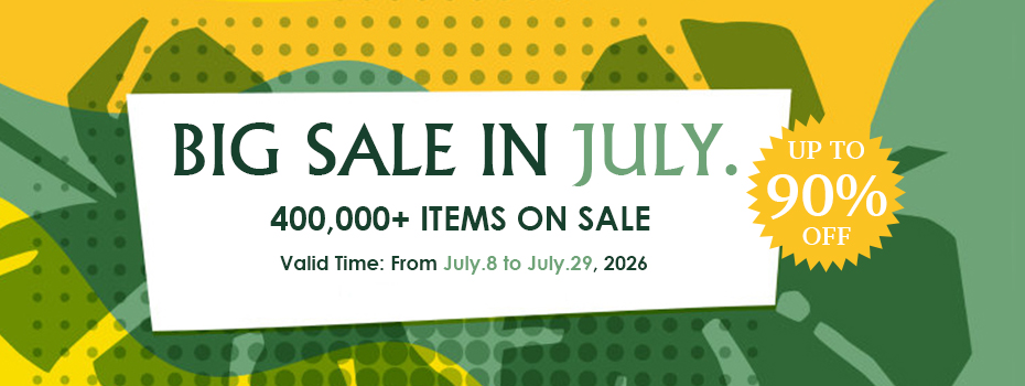 Big Sale in July. Up To 90% OFF 400,000+ Items on Sale